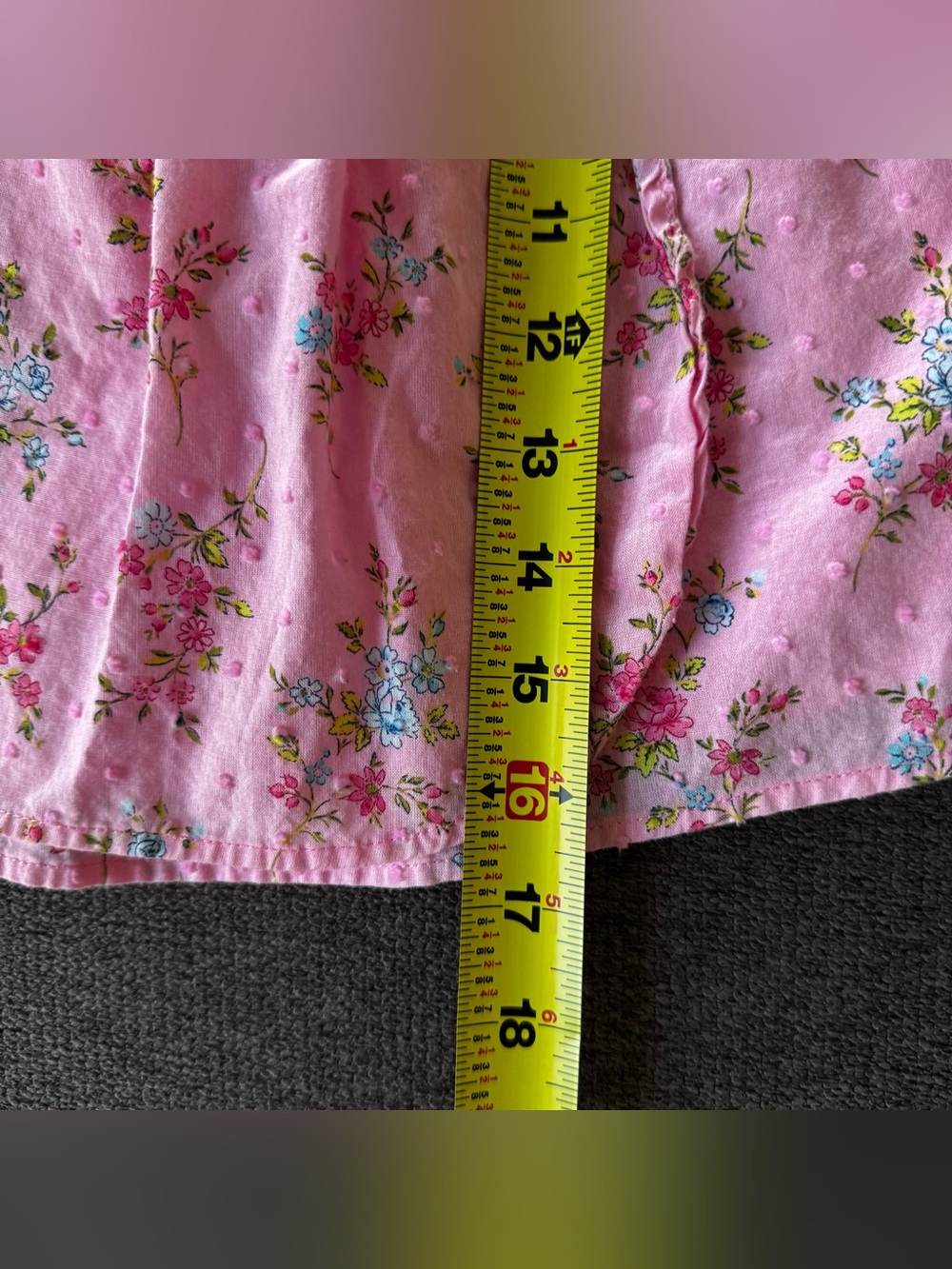 Janie and Jack Pink Floral Wrap Dress with Bow Cottagecore Baby Girl 12-18M - Picture 7 of 9